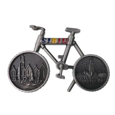 Sibiu, magnet forma bicicleta din metal