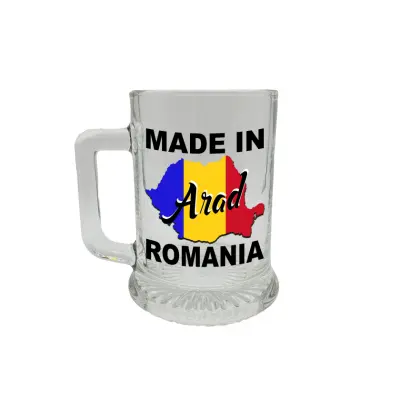 Made in arad romania, halba cu mesaj