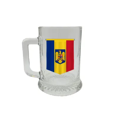 Fanion romania, halba cu mesaj