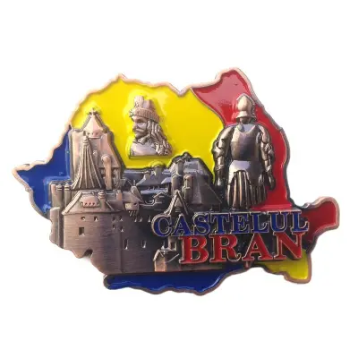 Magnet harta metalic cu castelul bran