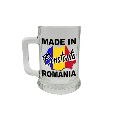 Made in constanta romania, halba cu mesaj