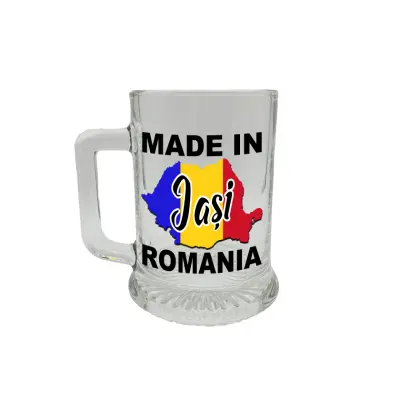 Made in iasi romania, halba cu mesaj
