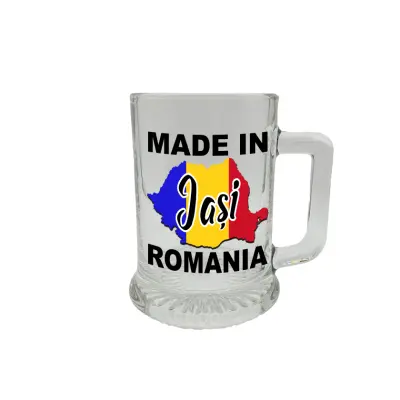 Made in iasi romania, halba cu mesaj