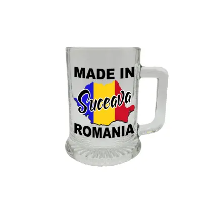 Made in suceava romania, halba cu mesaj