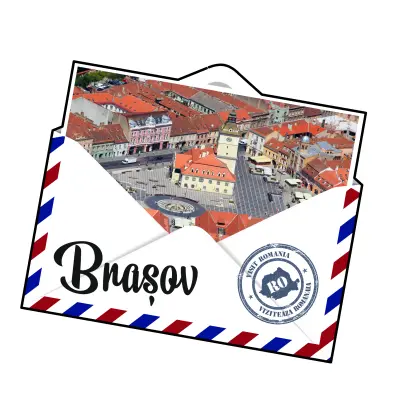 Brasov ,romania, plic, magnet frigider mgs132