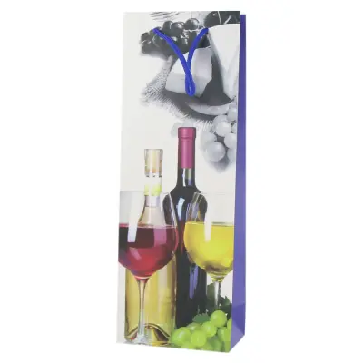 Punga cadou bauturi din hartie 13x36 cm, wine&grapes
