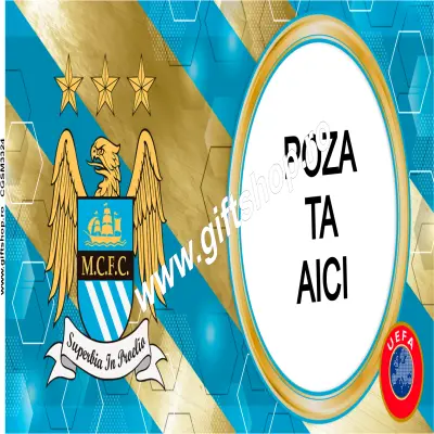Manchester city fc, cana personalizata cu poza, model 3324
