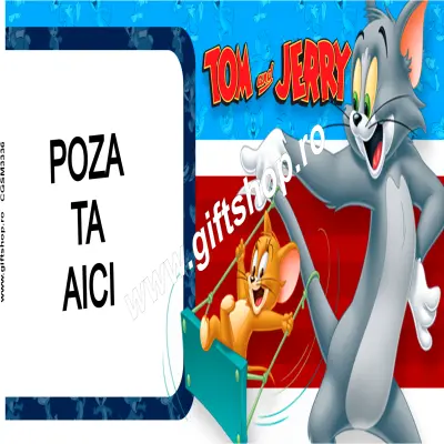 Tom and jerry, cana personalizata cu poza si text, 330ml, model 3336