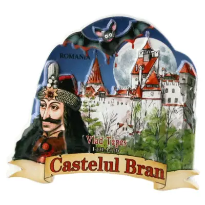 Magnet frigider din rasina, castelul bran,  vlad tepes