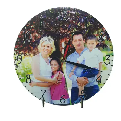 Ceas personalizat din lemn, diametru 30 cm