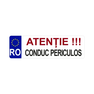 Atentie conduc periculos, indicator masina, dimensiune 500x100 mm