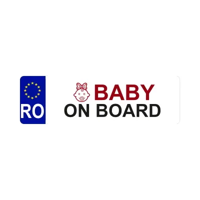 Baby on board girl, indicator masina, dimensiune 500x100 mm