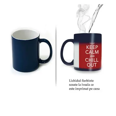 .interior alb, cana albastra termosensibila, din ceramica, personalizata