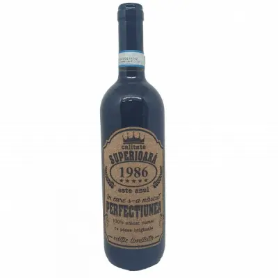 1986 este anul in care s-a nascut perfectiunea, eticheta pluta cu mesaj