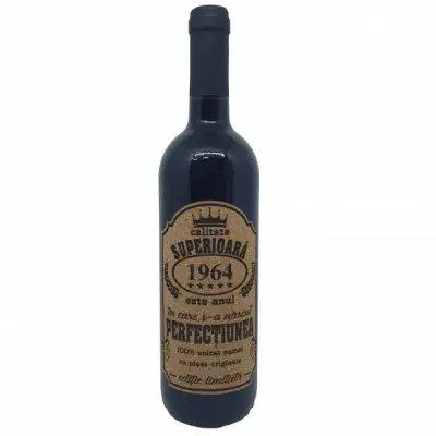 1964 este anul in care s-a nascut perfectiunea, eticheta pluta cu mesaj