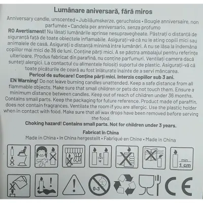 9, lumanare cifra aurie