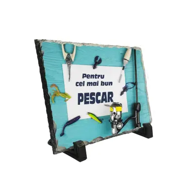 Pentru cel mai bun pescar, piatra ardezie personalizata, cu mesaj model pa010