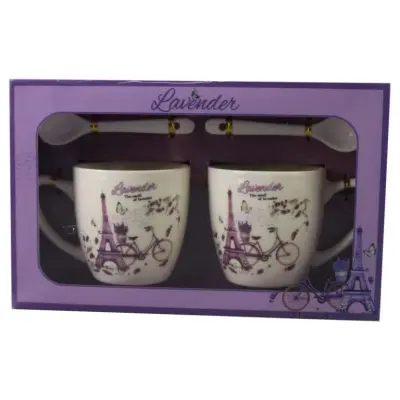 Set 2 cani cu lingurinta, model lavander paris