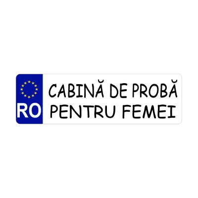 Cabina de proba pentru femei, autocolant, dimensiune 200x60mm, model 024