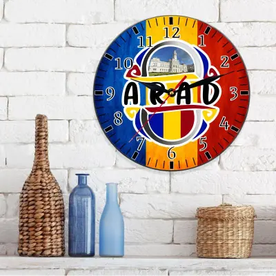 Arad romania, ceas lemn de perete, model 24